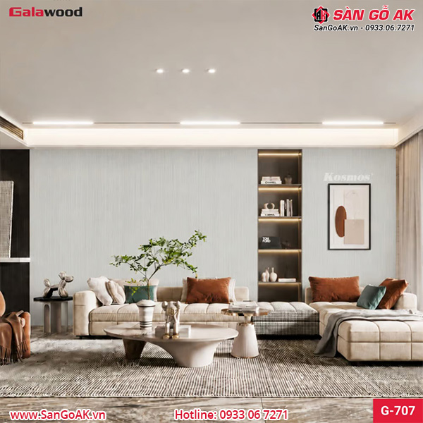 Tấm ốp than tre vân gỗ chống xước xám dọc Galawood G-707